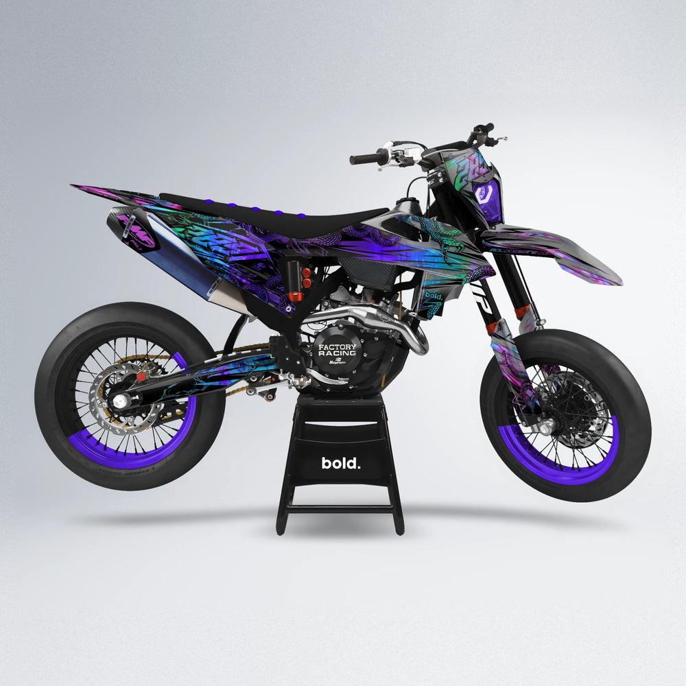 VIPER supermoto graphics kit in Purple Holo