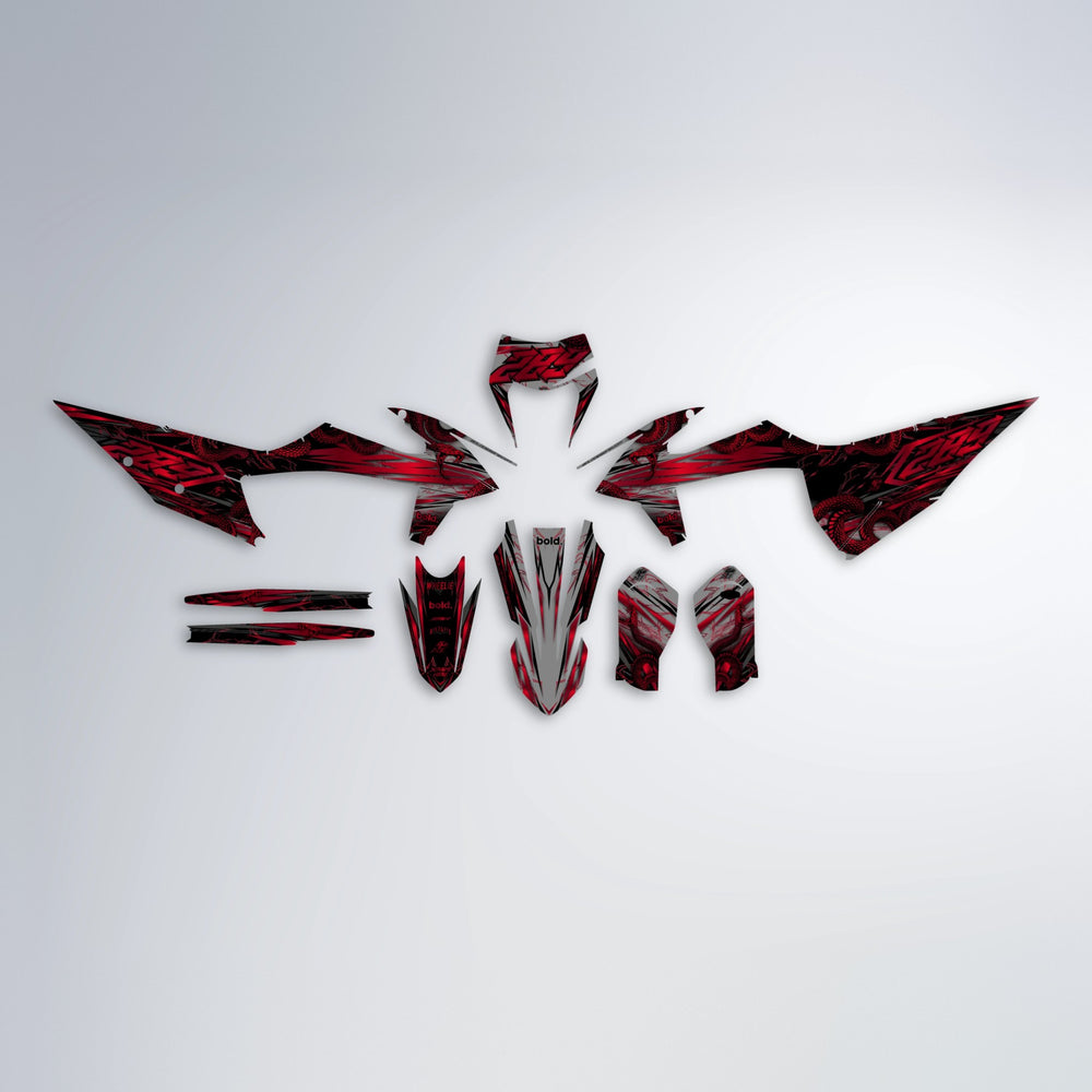 VIPER graphics kit parts layout in Red