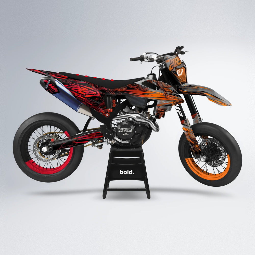 VIPER supermoto graphics kit in Red & Orange