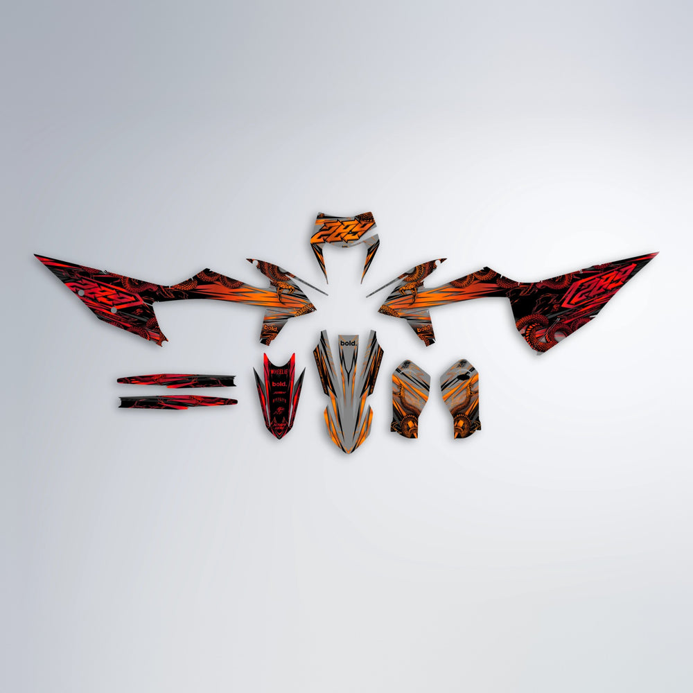 VIPER graphics kit parts layout in Red & Orange
