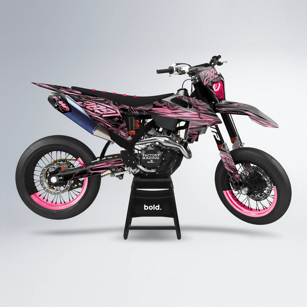 VIPER supermoto graphics kit in Sakura Pink