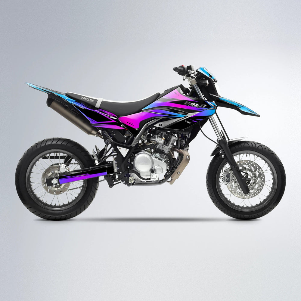 VISIONARY Yamaha WR 125X supermoto graphics kit in Blue Purple Fade