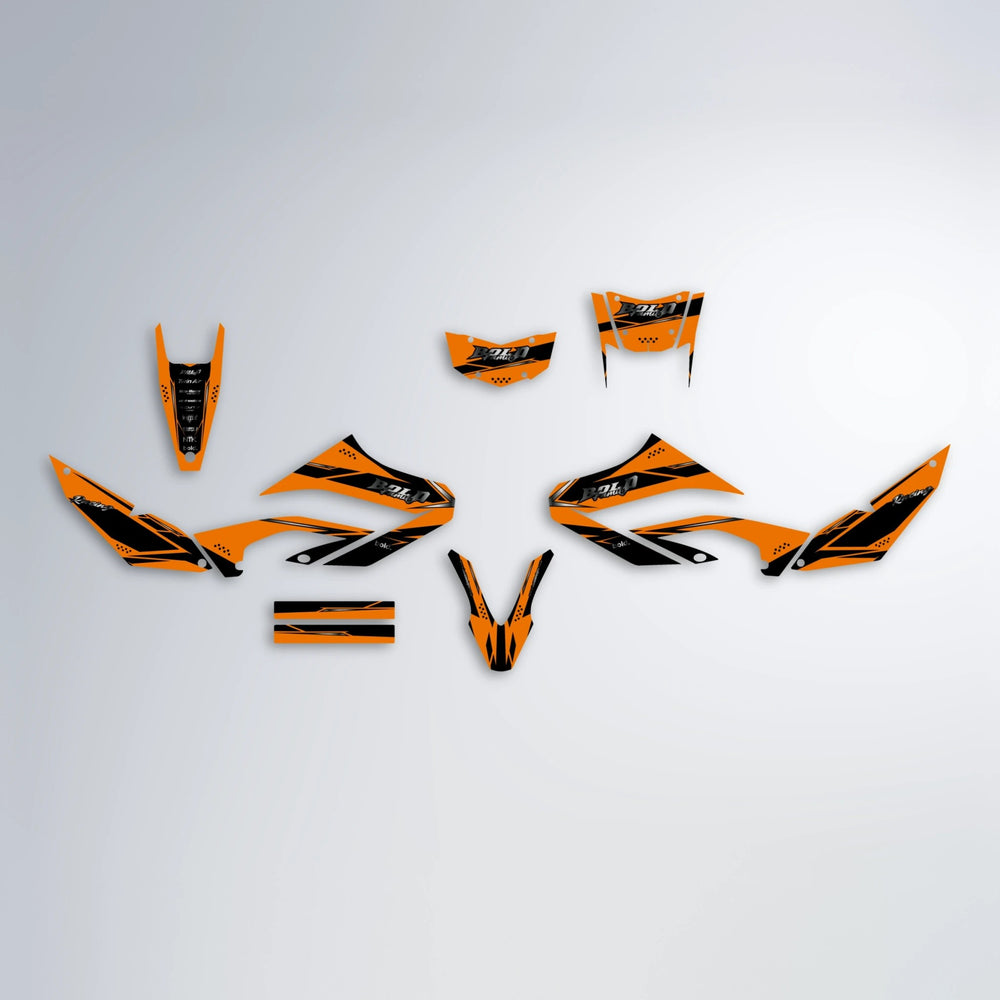 VISIONARY Yamaha WR 125X graphics kit parts layout in Orange