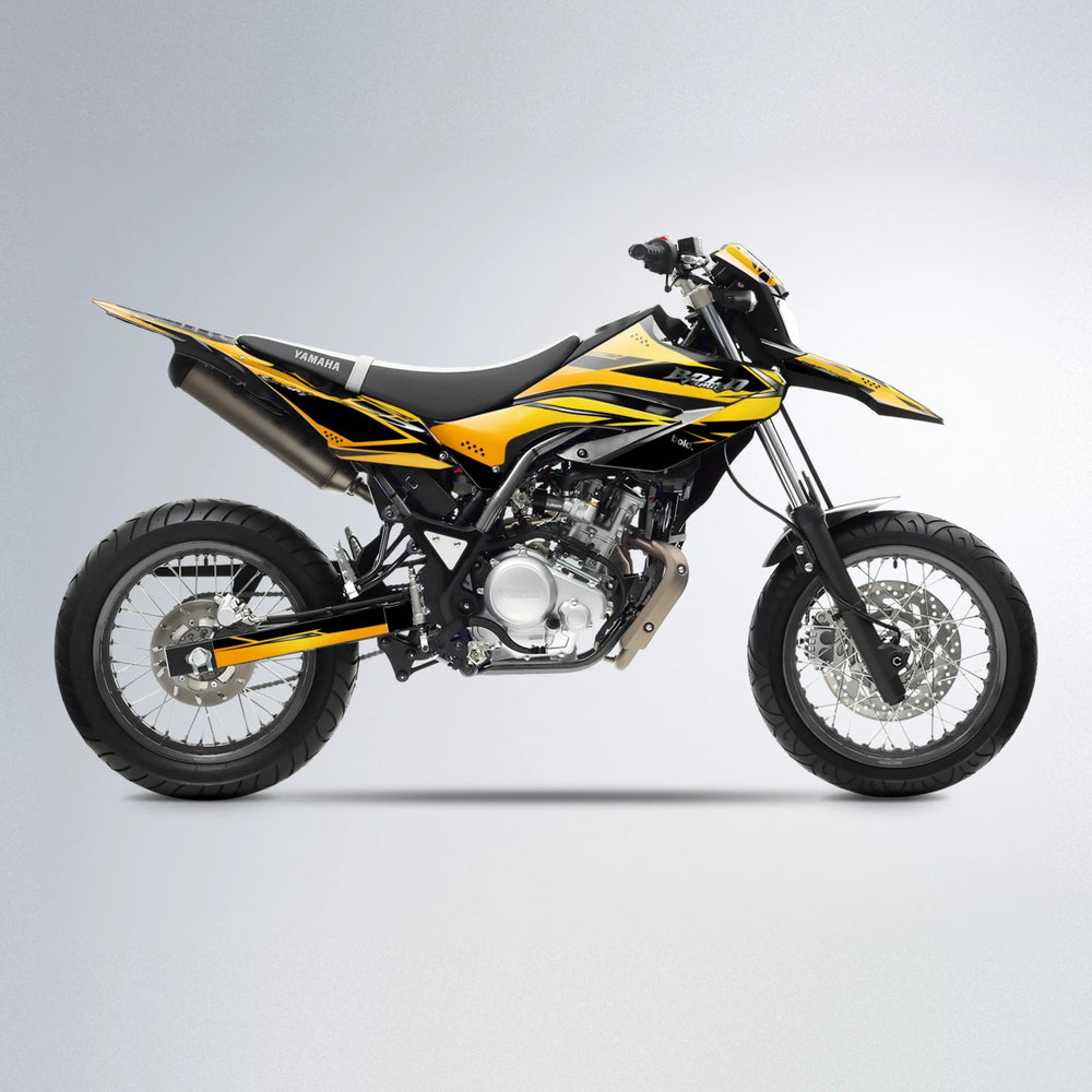 VISIONARY Yamaha WR 125X supermoto graphics kit in Orange & Yellow
