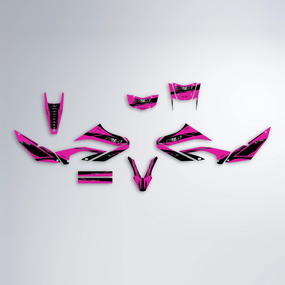 VISIONARY Yamaha WR 125X graphics kit parts layout in Pink