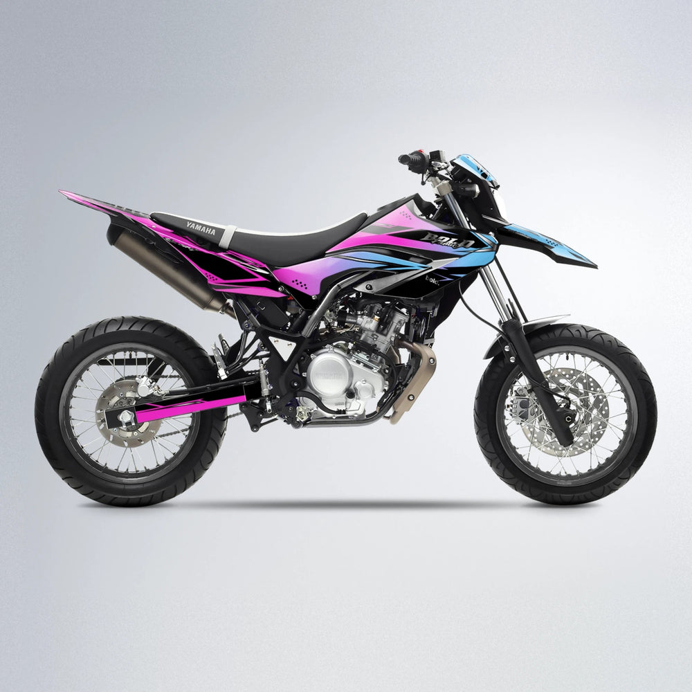 VISIONARY Yamaha WR 125X supermoto graphics kit in Pink & Light Blue