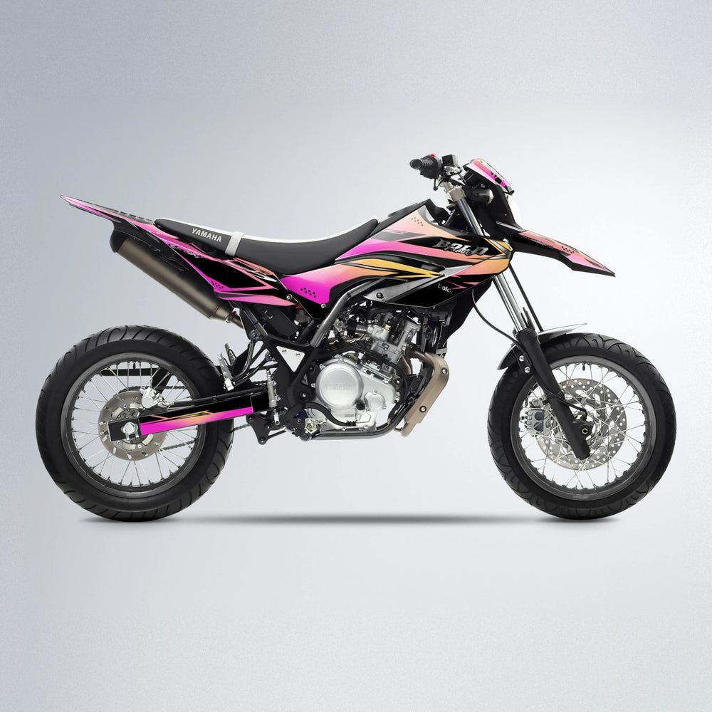 VISIONARY Yamaha WR 125X supermoto graphics kit in Pink & Yellow