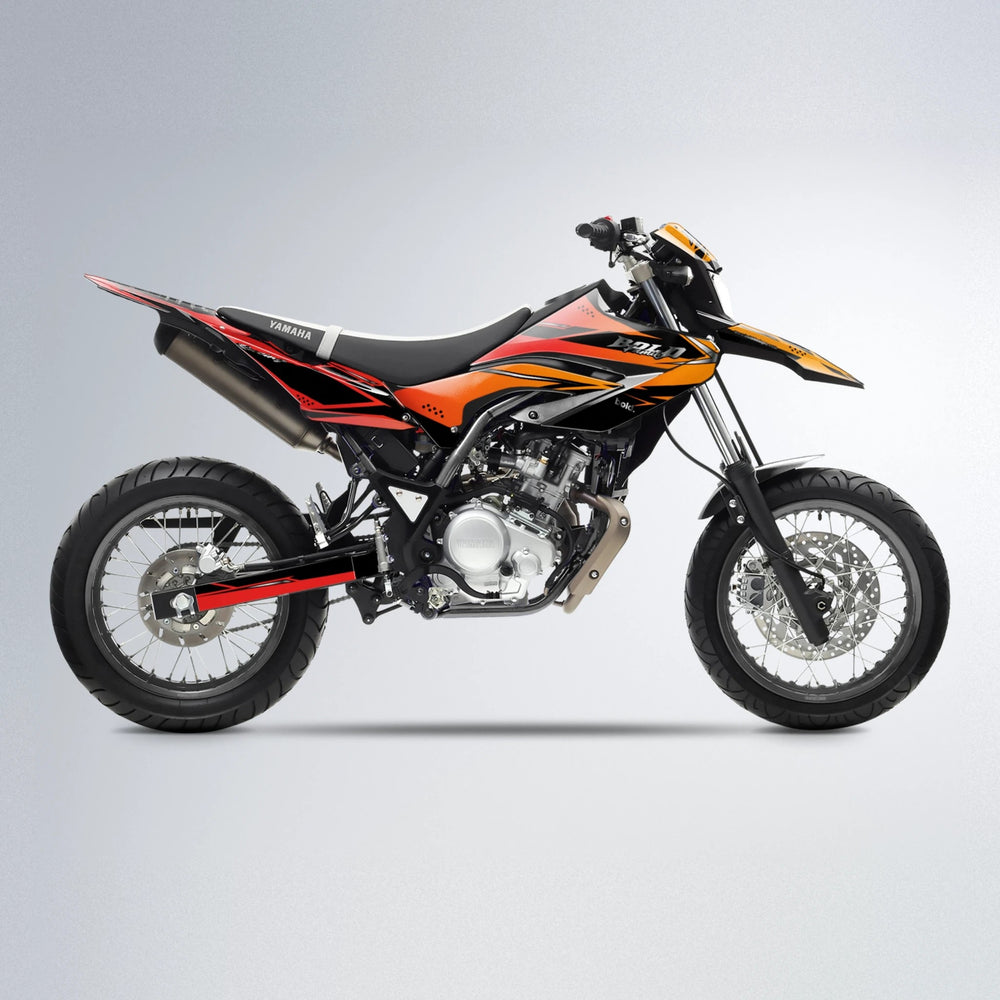 VISIONARY Yamaha WR 125X supermoto graphics kit in Red & Orange