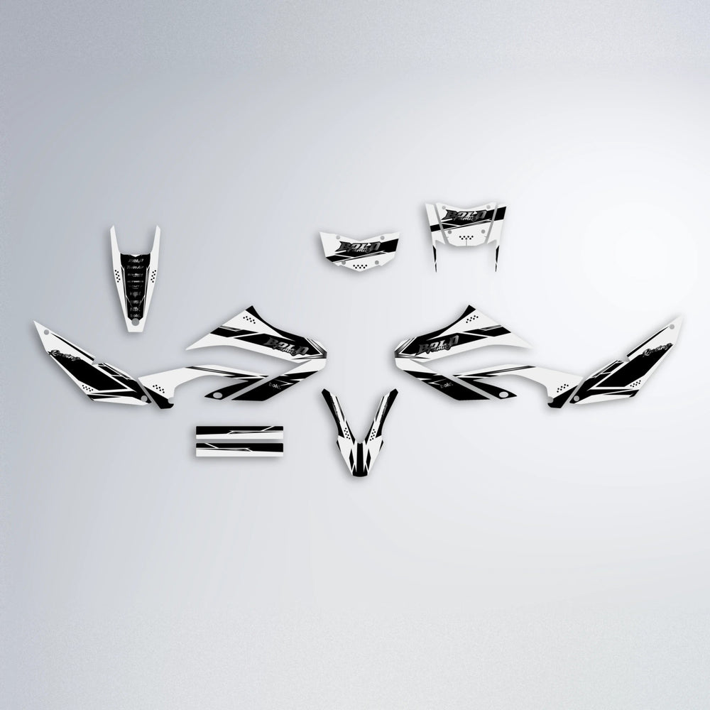 VISIONARY Yamaha WR 125X graphics kit parts layout in White