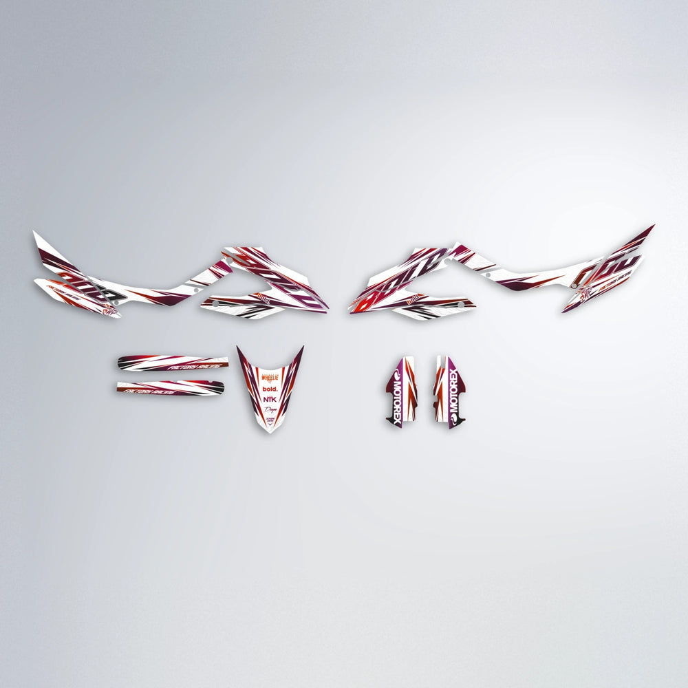 VITALY Aprilia SX 125 graphics kit parts layout in Black & Red