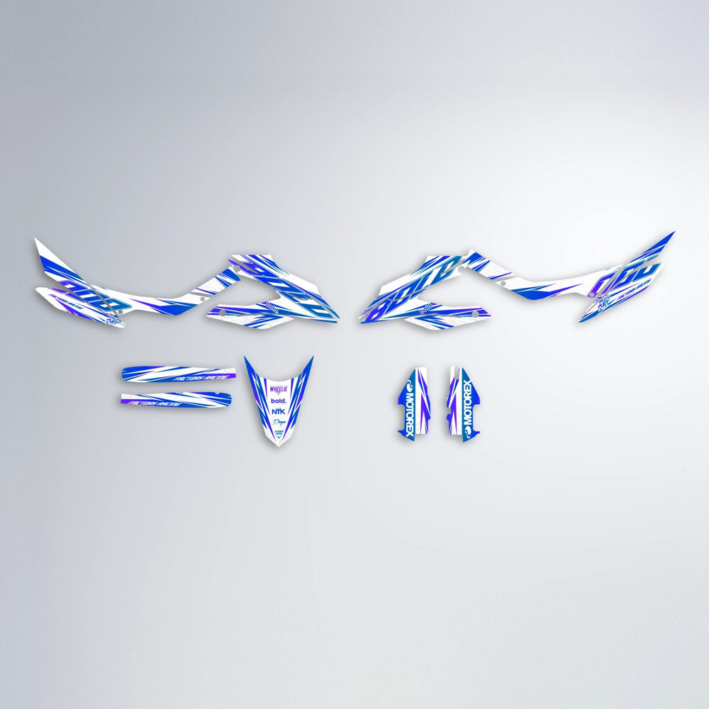 VITALY Aprilia SX 125 graphics kit parts layout in Blue