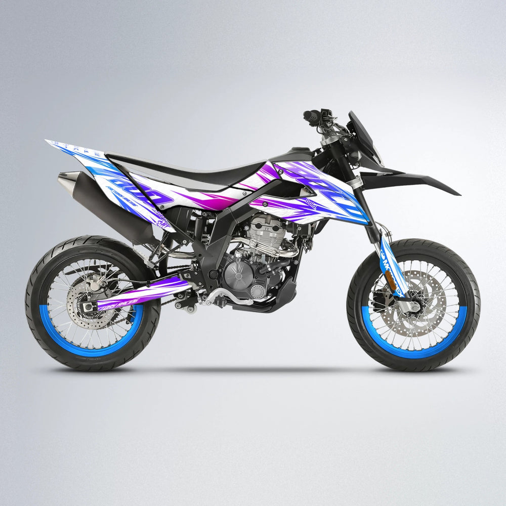 VITALY Aprilia SX 125 supermoto graphics kit in Blue Purple Fade