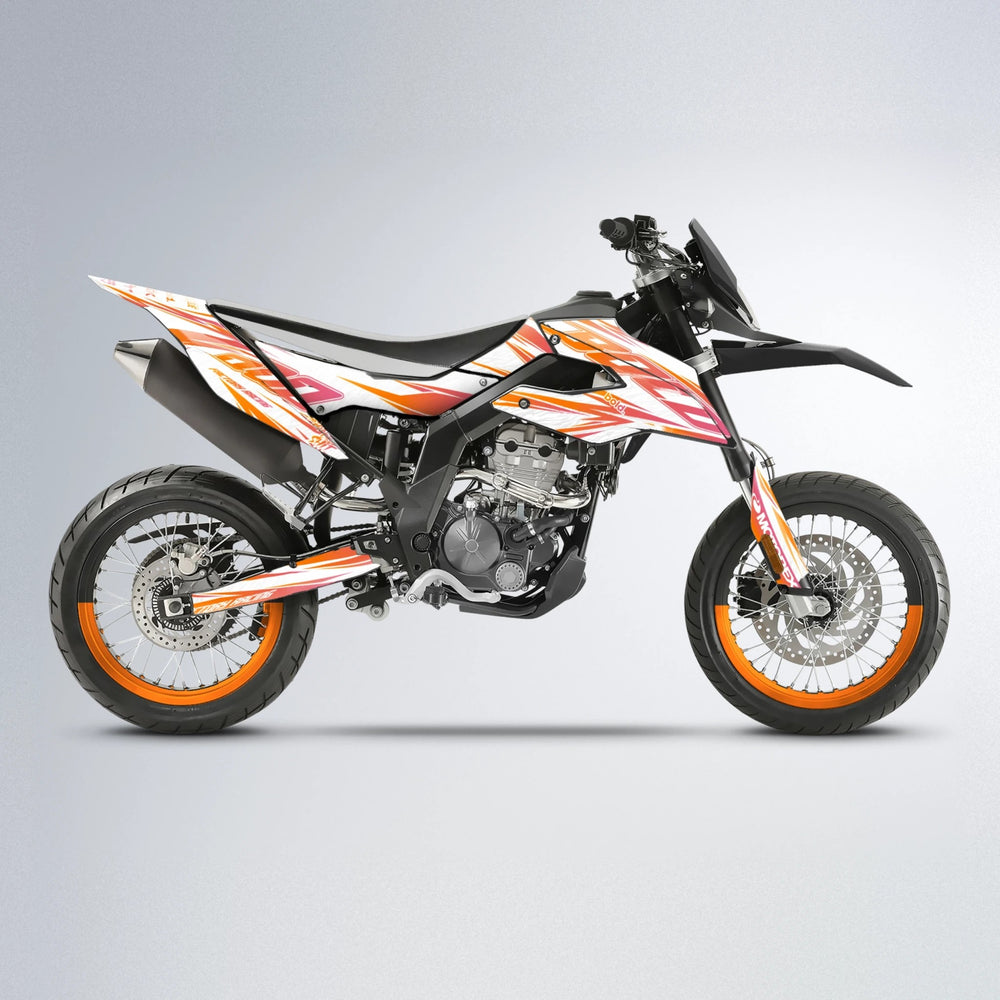 VITALY Aprilia SX 125 supermoto graphics kit in Orange