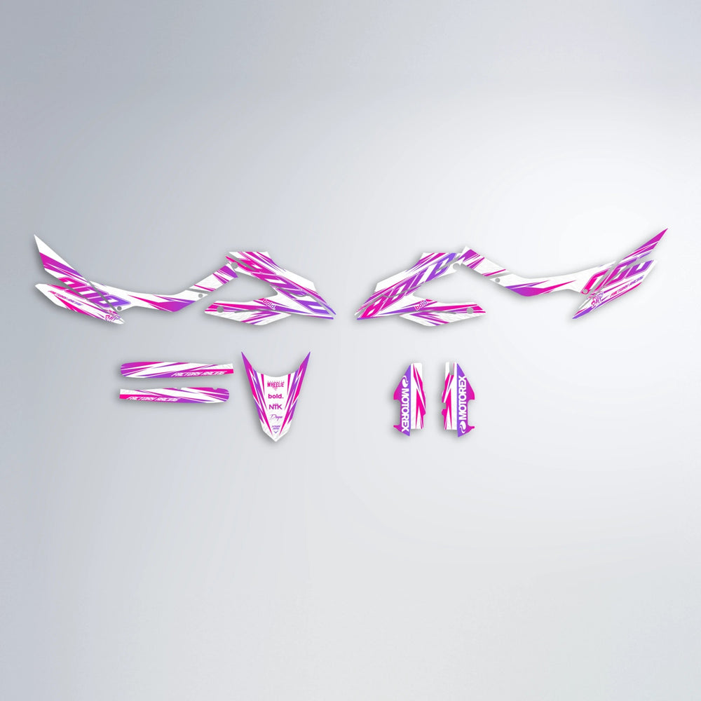 VITALY Aprilia SX 125 graphics kit parts layout in Pink