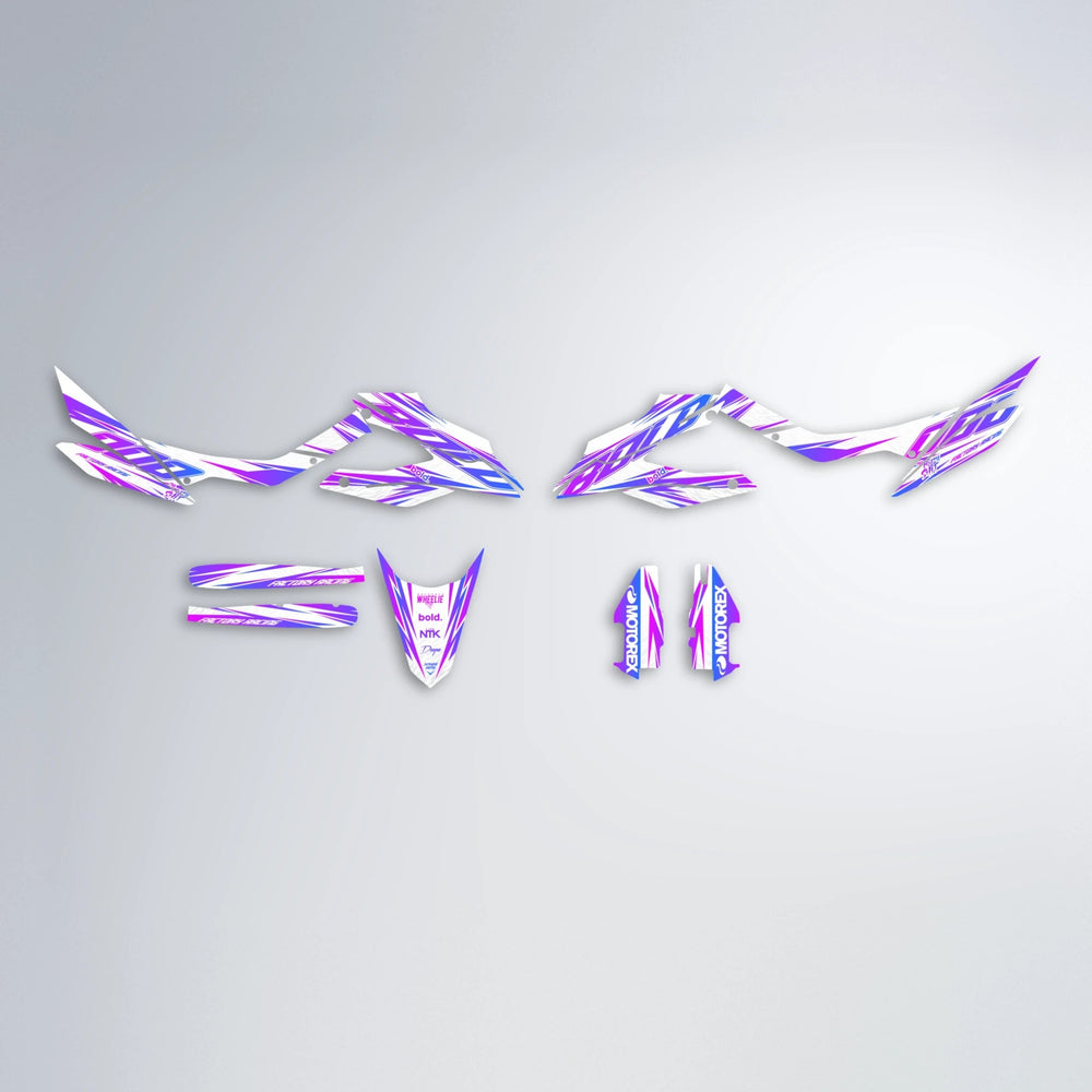 VITALY Aprilia SX 125 graphics kit parts layout in Purple