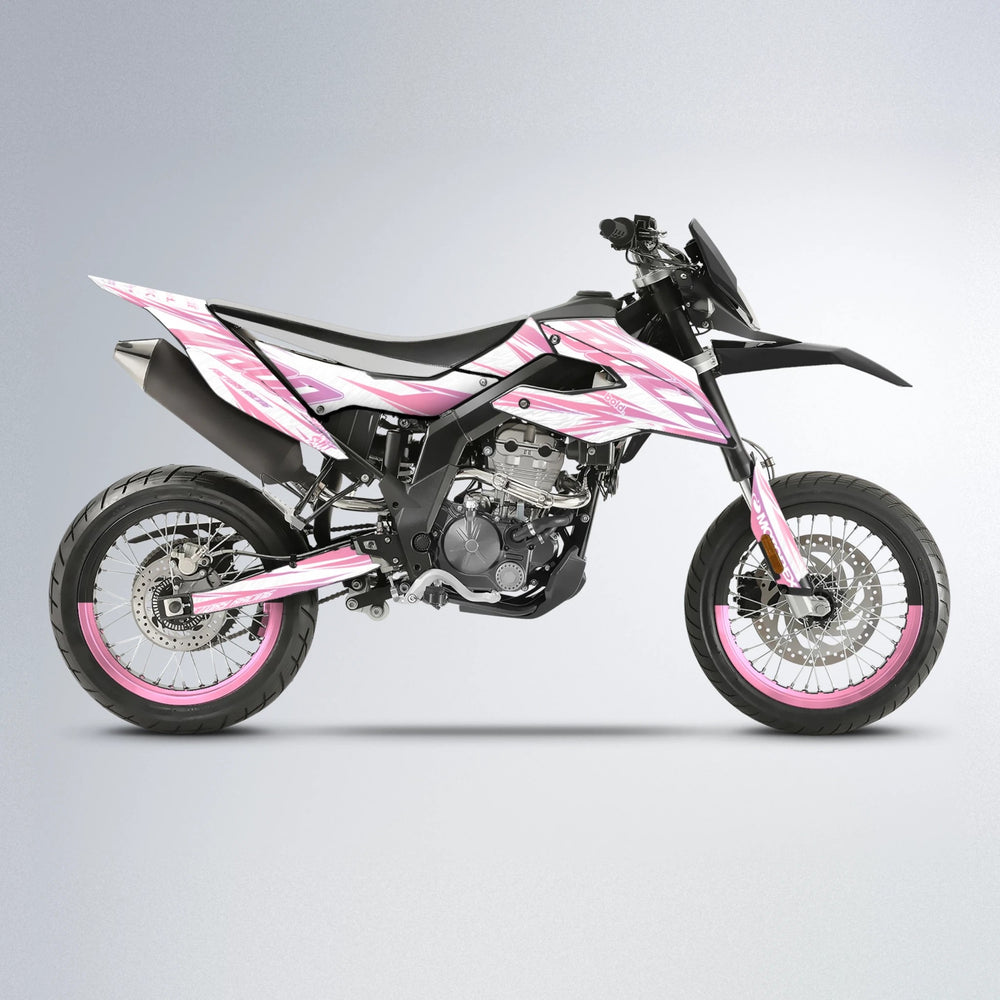 VITALY Aprilia SX 125 supermoto graphics kit in Sakura Pink