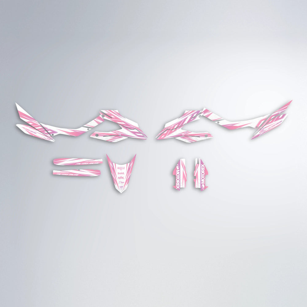 VITALY Aprilia SX 125 graphics kit parts layout in Sakura Pink