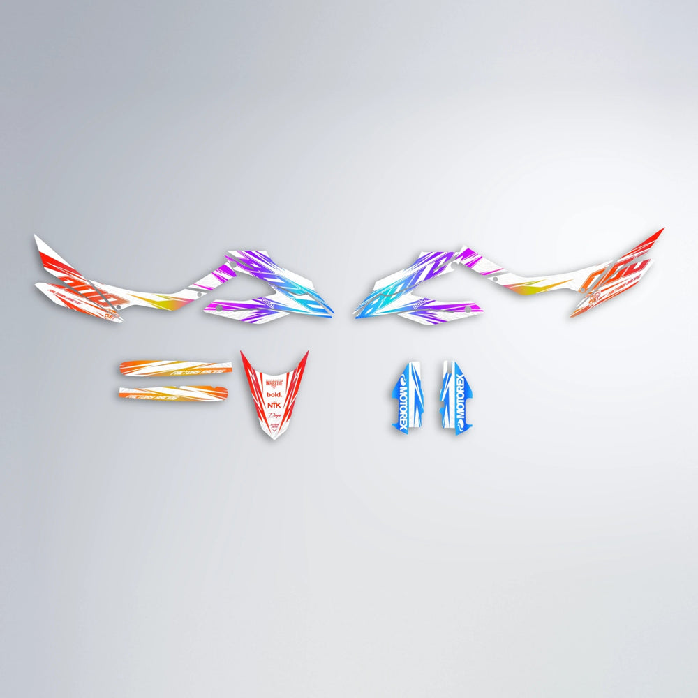 VITALY Aprilia SX 125 graphics kit parts layout in Sunset Fade