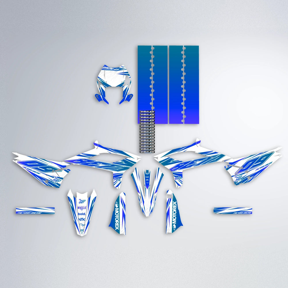 VITALY Beta graphics kit parts layout in Blue