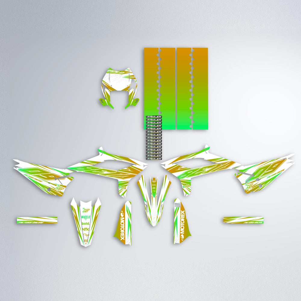 VITALY Beta graphics kit parts layout in Green