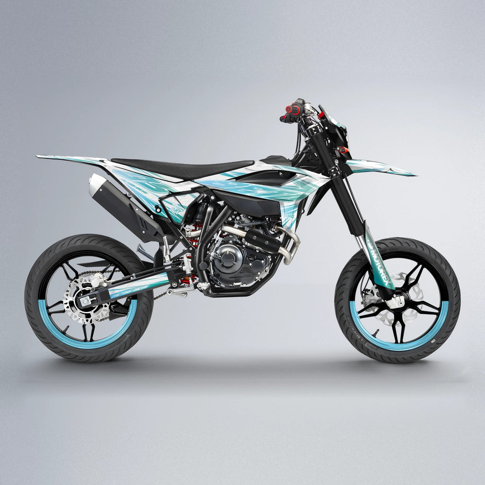 VITALY Beta supermoto graphics kit in Light Blue & White