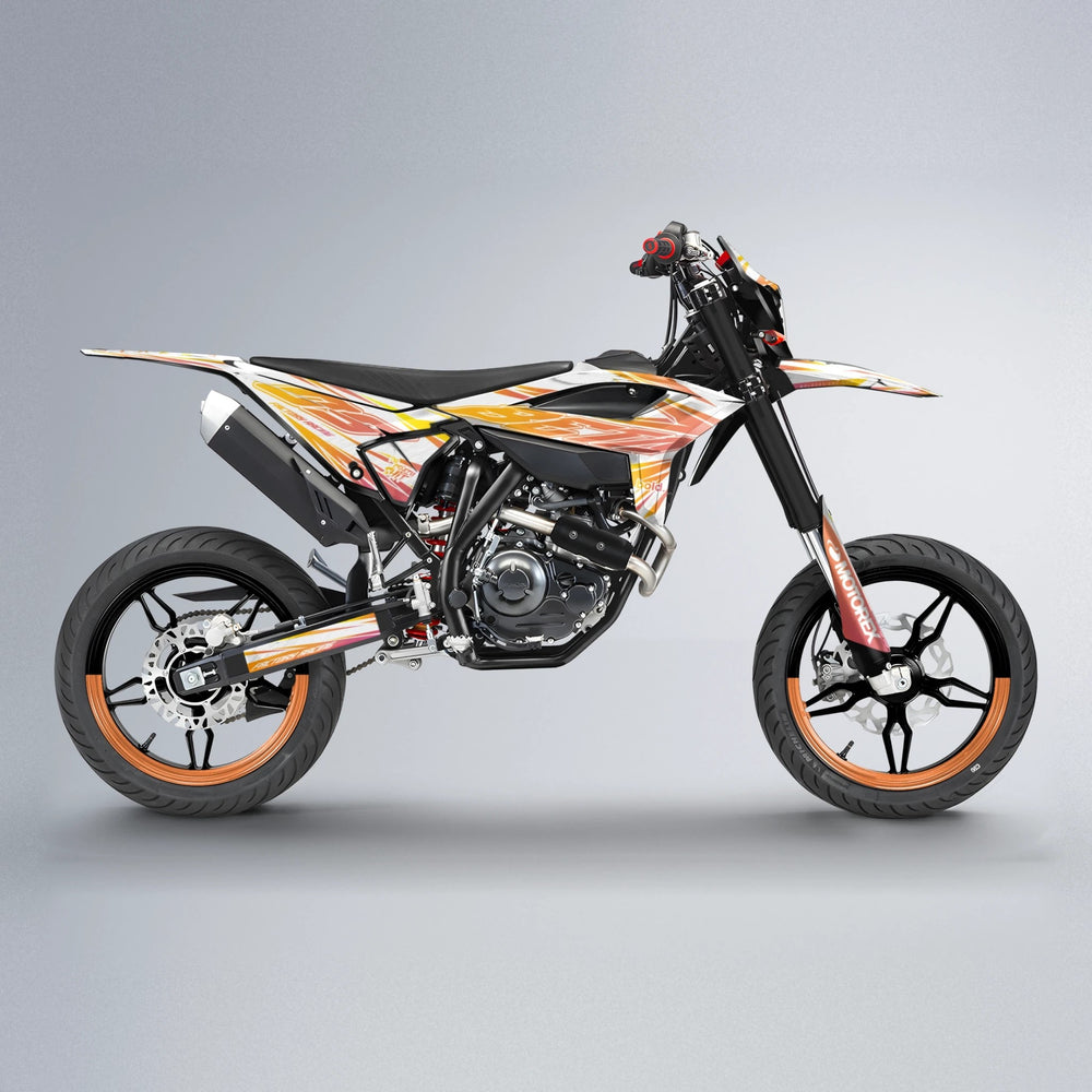 VITALY Beta supermoto graphics kit in Orange & Yellow