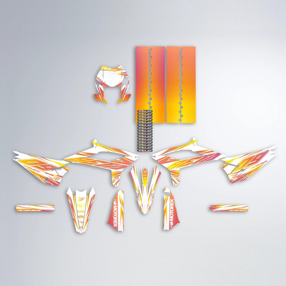 VITALY Beta graphics kit parts layout in Orange & Yellow