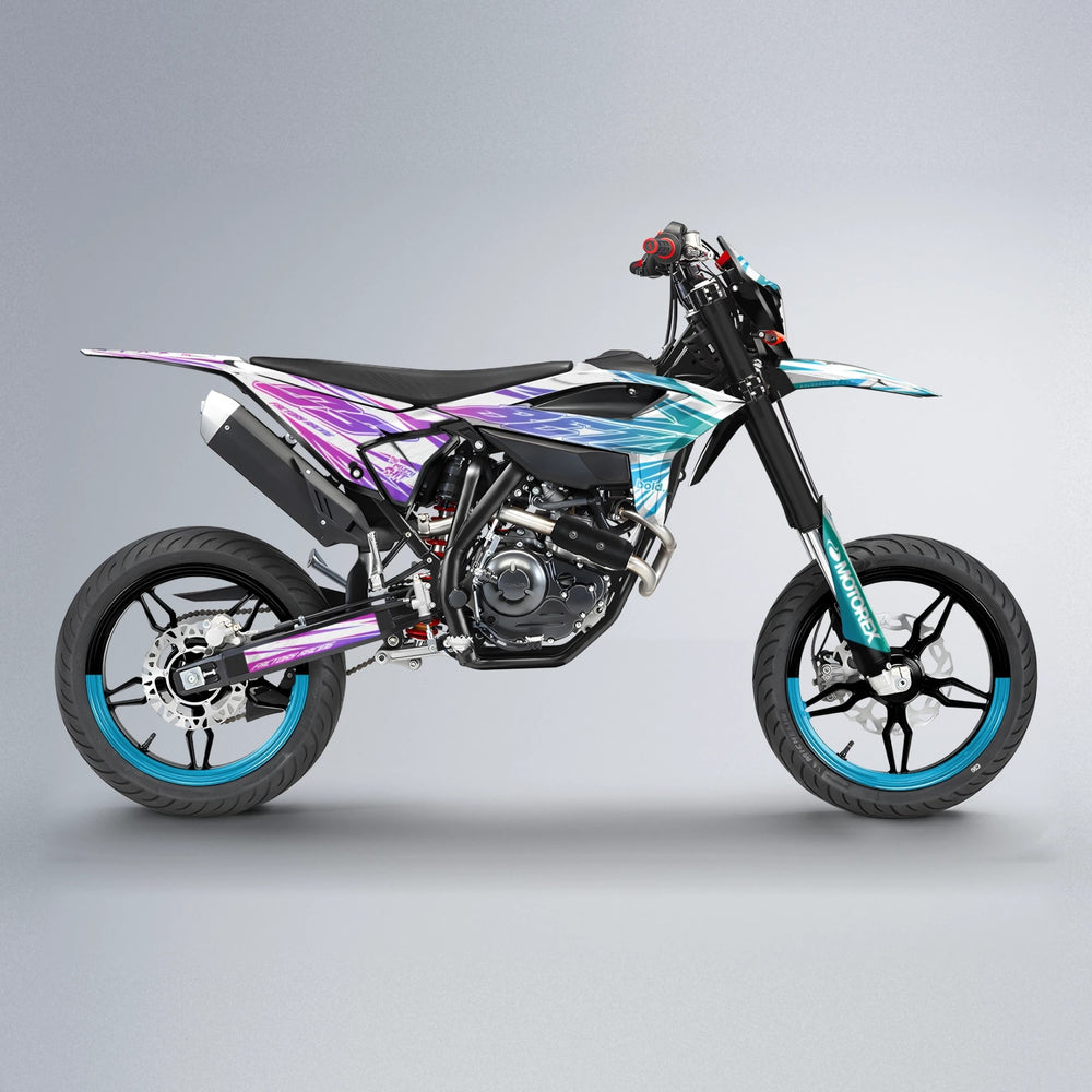 VITALY Beta supermoto graphics kit in Pink & Light Blue