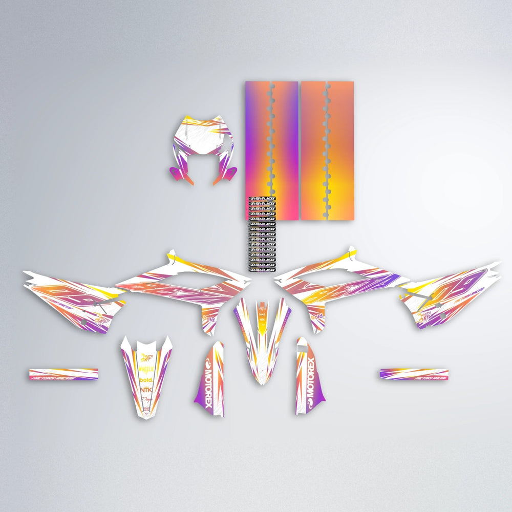 VITALY Beta graphics kit parts layout in Pink & Yellow