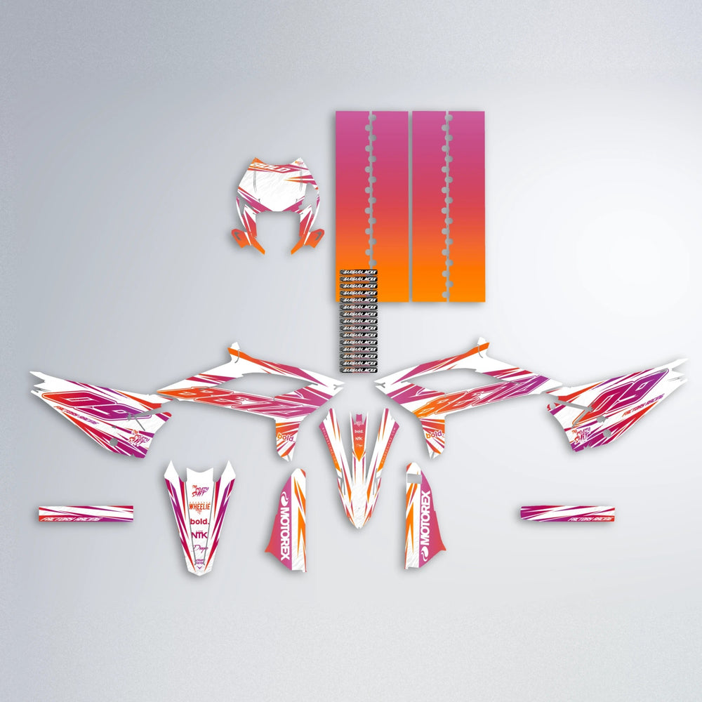 VITALY Beta graphics kit parts layout in Red & Orange