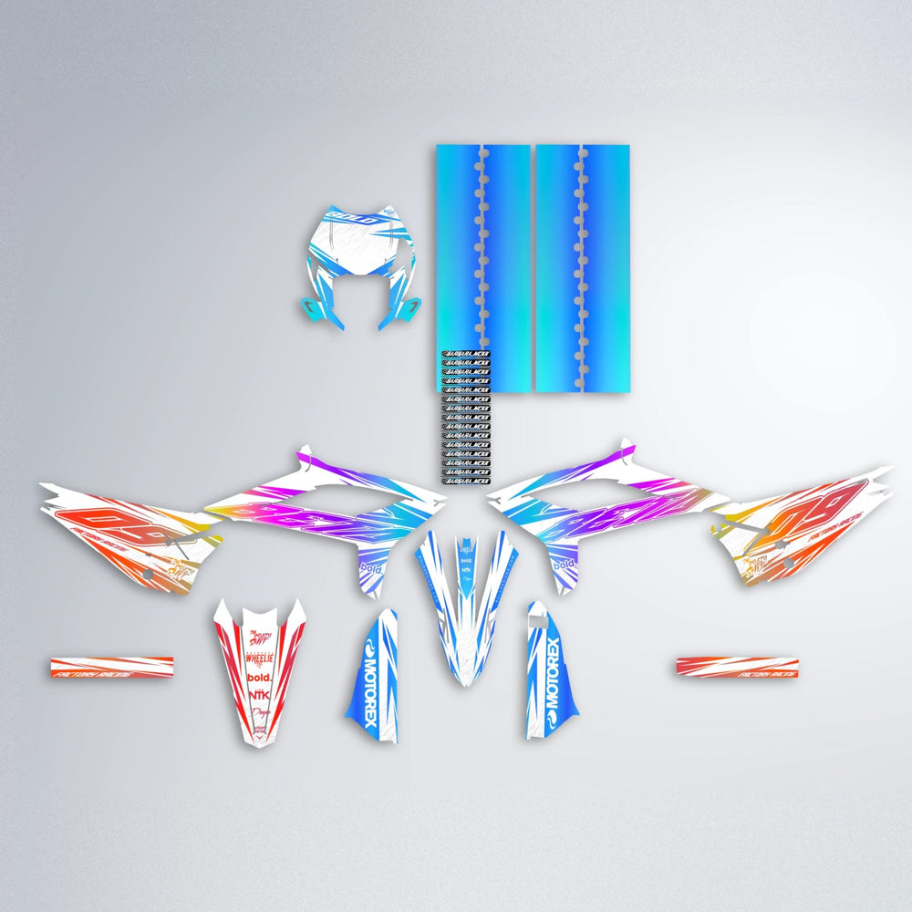 VITALY Beta graphics kit parts layout in Sunset Fade