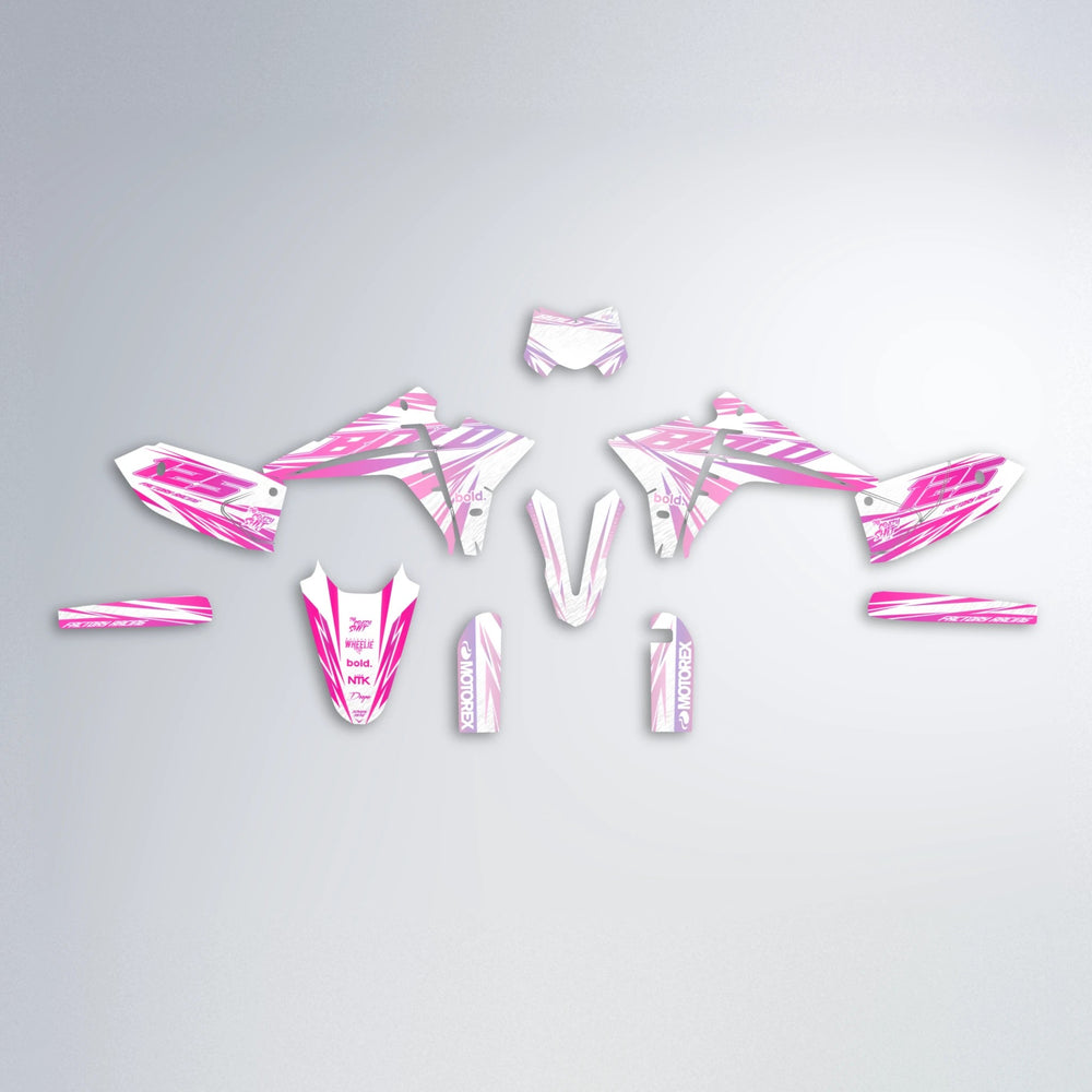 VITALY Fantic graphics kit parts layout in Flamingo
