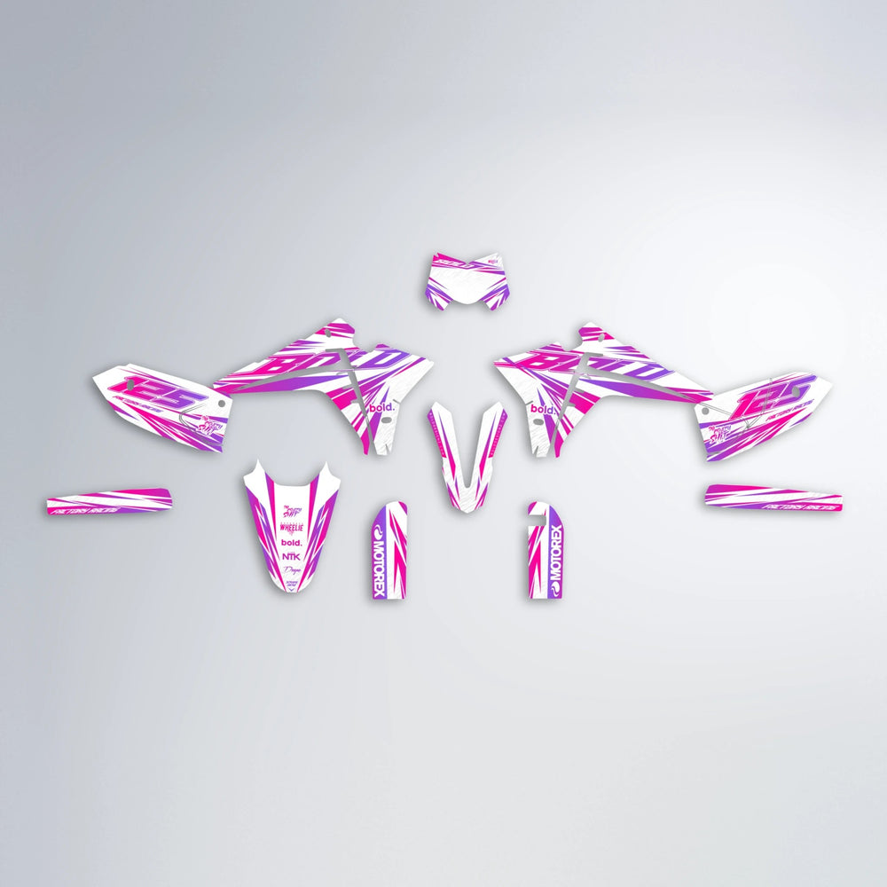 VITALY Fantic graphics kit parts layout in Pink