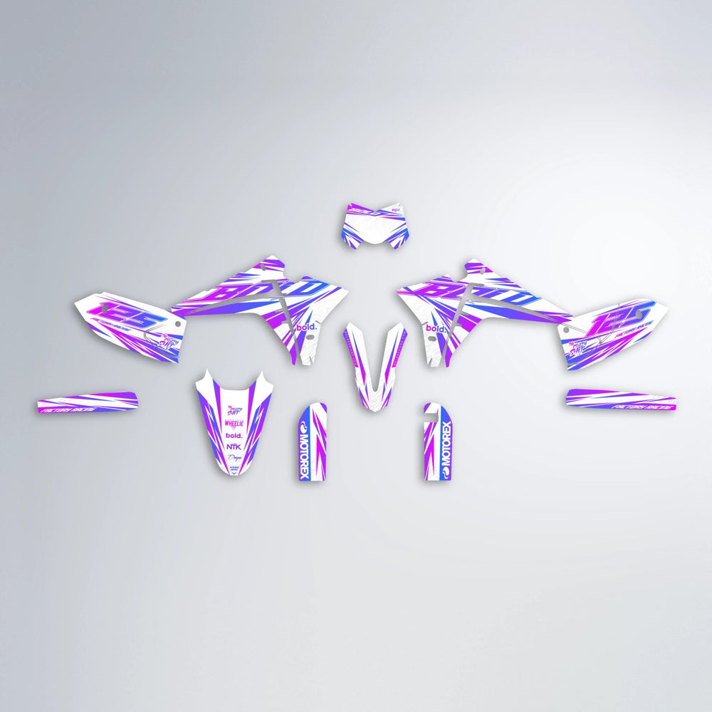 VITALY Fantic graphics kit parts layout in Purple