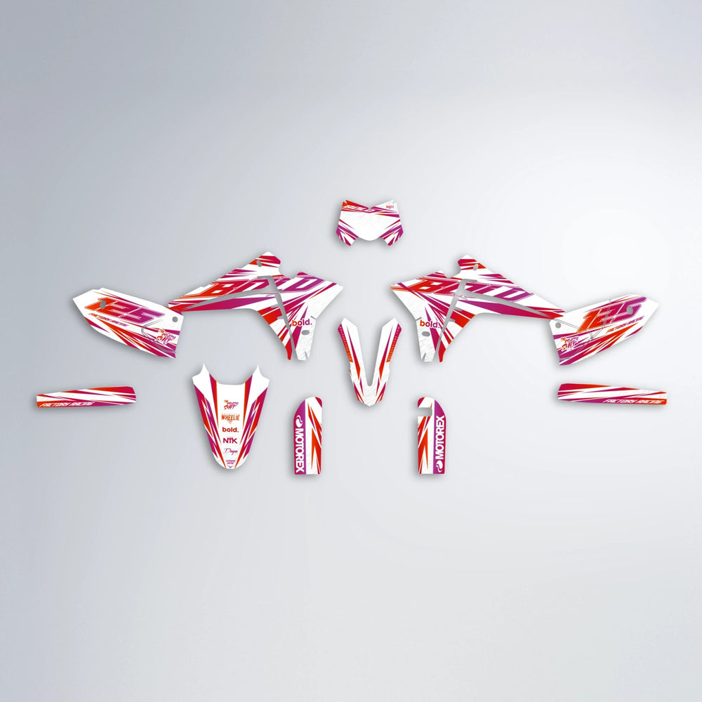 VITALY Fantic graphics kit parts layout in Red
