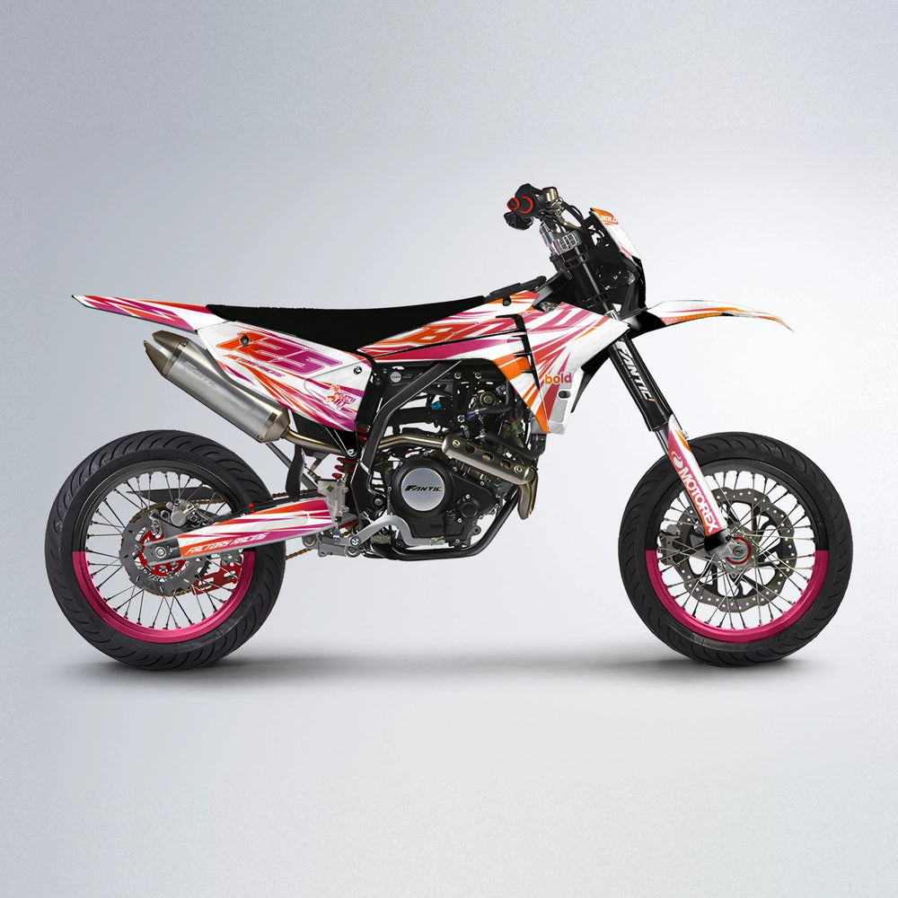 VITALY Fantic supermoto graphics kit in Red & Orange