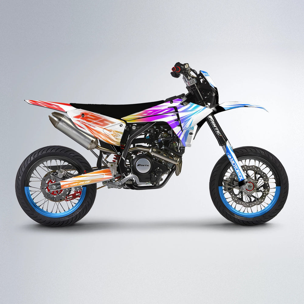 VITALY Fantic supermoto graphics kit in Sunset Fade
