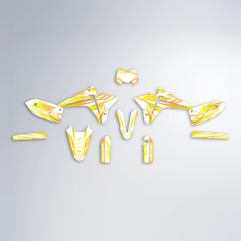 VITALY Fantic graphics kit parts layout in Yellow