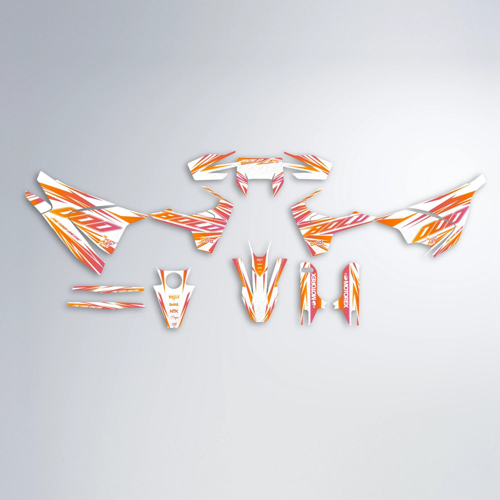 VITALY Husqvarna 701 graphics kit parts layout in Orange