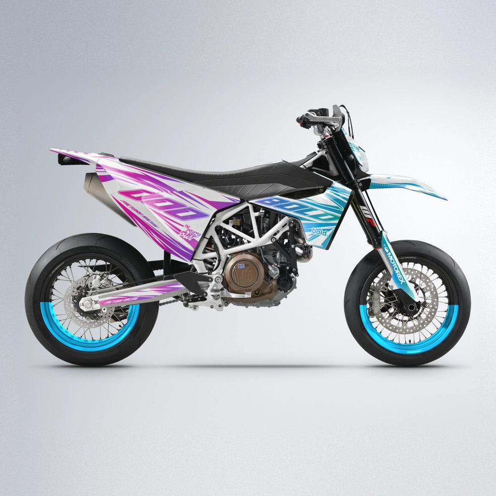 VITALY Husqvarna 701 supermoto graphics kit in Pink & Light Blue