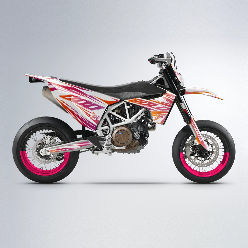 VITALY Husqvarna 701 supermoto graphics kit in Red & Orange