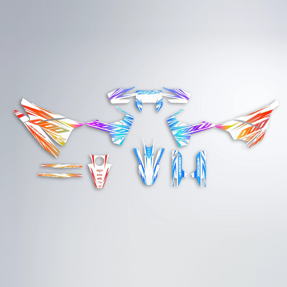VITALY Husqvarna 701 graphics kit parts layout in Sunset Fade