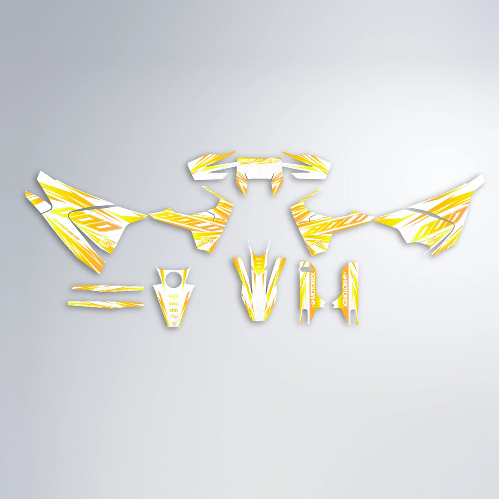 VITALY Husqvarna 701 graphics kit parts layout in Yellow