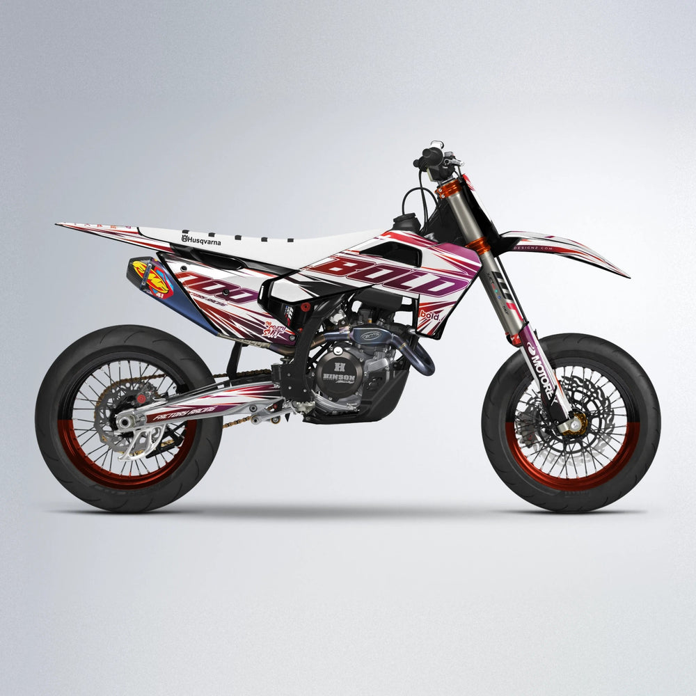 VITALY Husqvarna FE/TE supermoto graphics kit in Black & Red