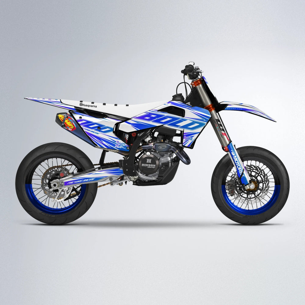 VITALY Husqvarna FE/TE supermoto graphics kit in Blue