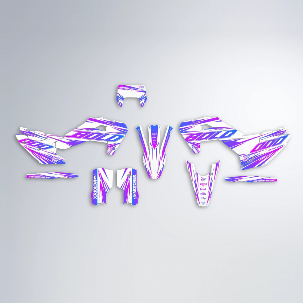 VITALY Husqvarna FE/TE graphics kit parts layout in Custom Colour