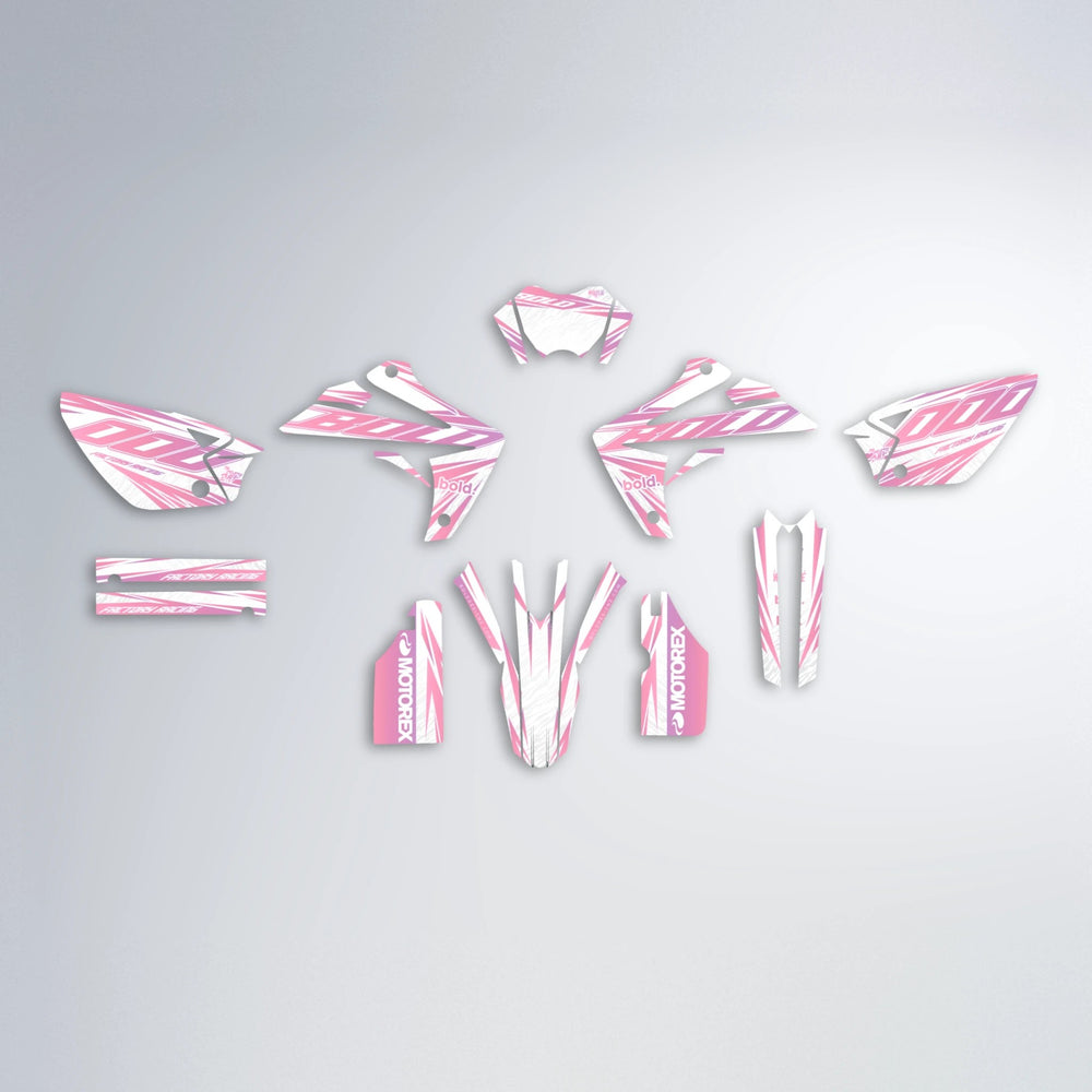 VITALY Rieju MRT graphics kit parts layout in Sakura Pink