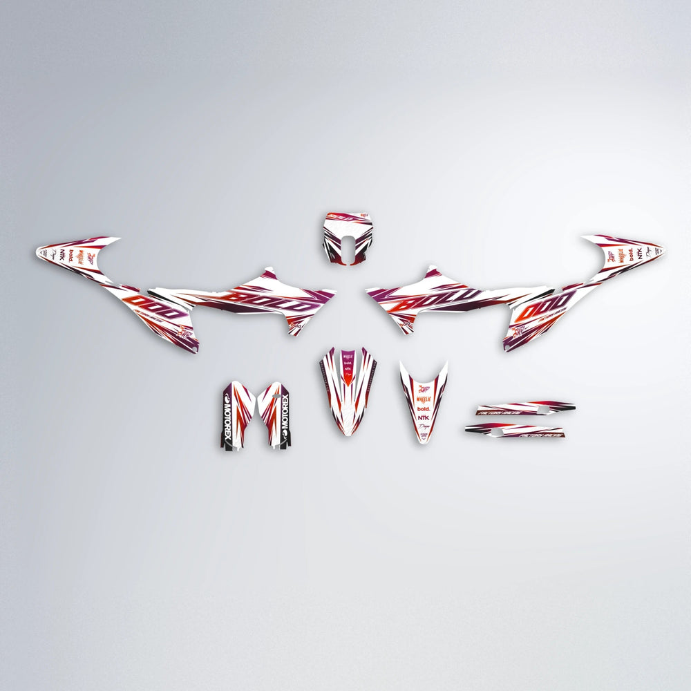 VITALY Stark Varg MX graphics kit parts layout in Black & Red