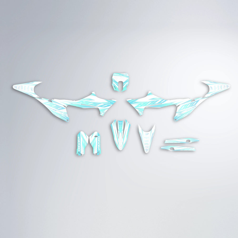 VITALY Stark Varg MX graphics kit parts layout in Mint
