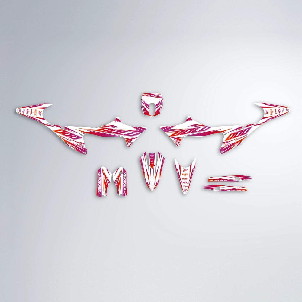 VITALY Stark Varg MX graphics kit parts layout in Red